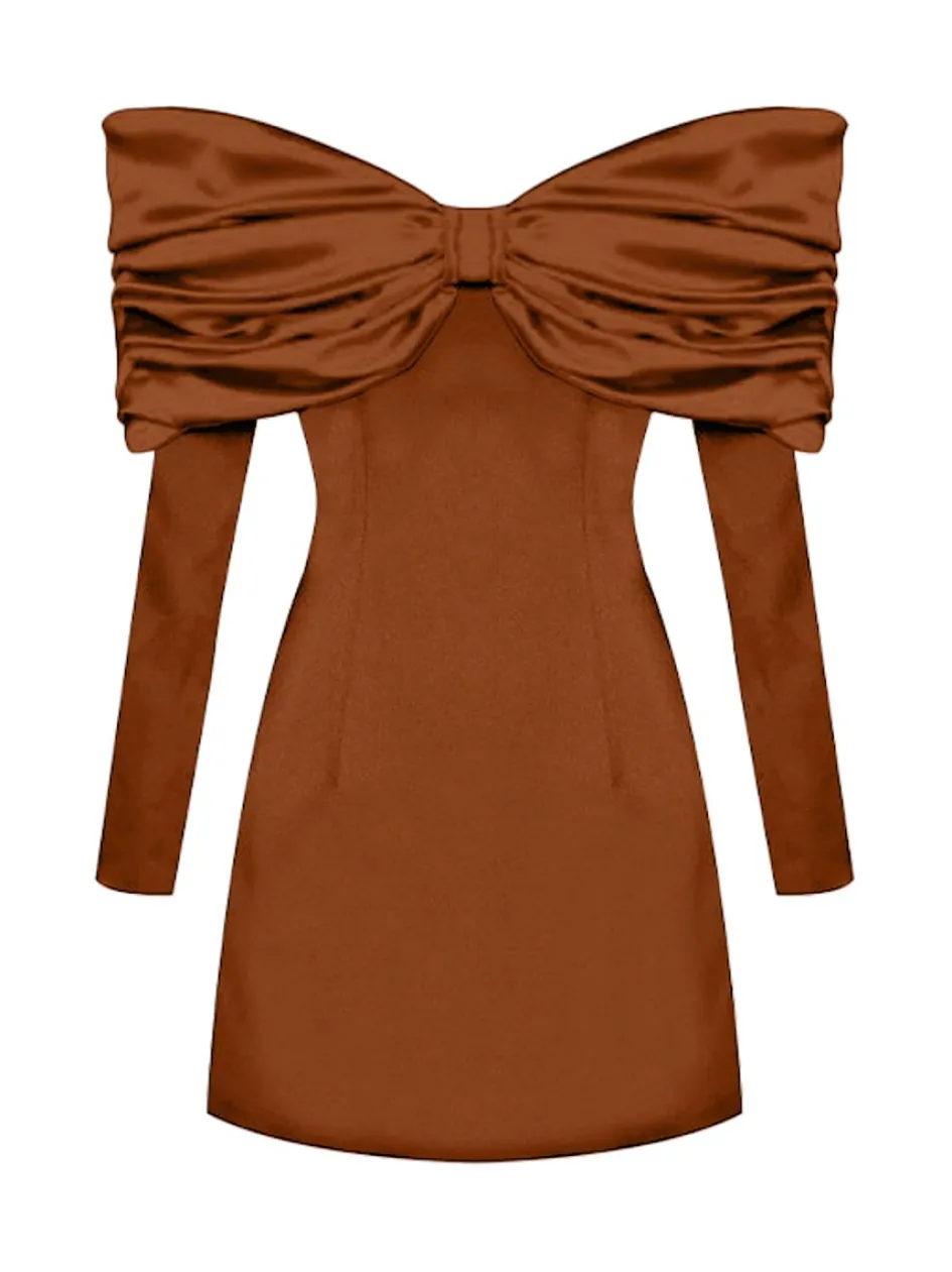 Gigii's Mini Dresses | Lavinya Solo Dress - Intense Brown