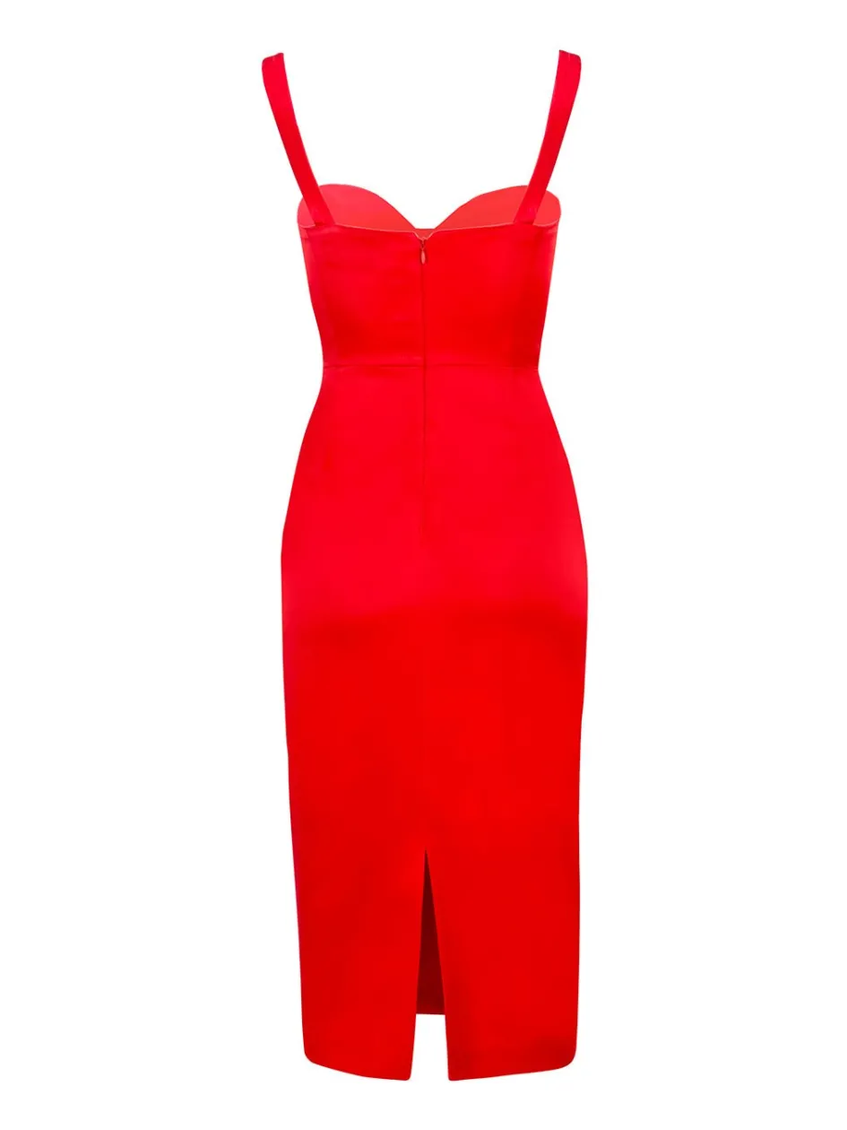 tessa_satin_dress__red_2.webp Gigii's Midi Dresses | Tessa Satin Dress - Red